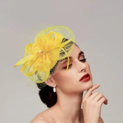 Feathers / Net Fascinators Kentucky Derby Hat/ Headpiece with Feather / Cap / Flower 1 PC Wedding / Horse Race / Ladies Day Headpiece