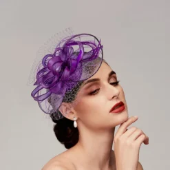 Feathers / Net Fascinators Kentucky Derby Hat/ Headpiece with Feather / Cap / Flower 1 PC Wedding / Horse Race / Ladies Day Headpiece