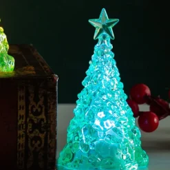 Festive Decorative Light Glowing Electronic Candle Christmas Tree Tabletop Ornament Festive Atmosphere Window Decoration Night Light