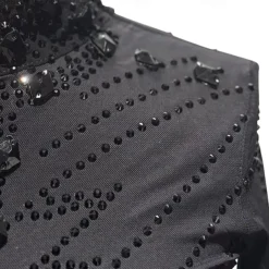 Figure Skating Dress Girls' Ice Skating Dress Black Red Halo Dyeing High Elasticity Professional Competition Skating Wear Thermal Warm Crystal / Rhinestone Long Sleeve Ice Skating Figure Skating