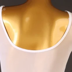 Figure Skating Dress Women's Girls' Ice Skating Dress White Patchwork Open Back Mesh High Elasticity Training Competition Skating Wear Classic Long Sleeve Ice Skating Figure Skating