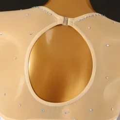 Figure Skating Dress Women's Girls' Ice Skating Dress White Patchwork Mesh High Elasticity Training Competition Skating Wear Classic Crystal / Rhinestone Long Sleeve Ice Skating Figure Skating