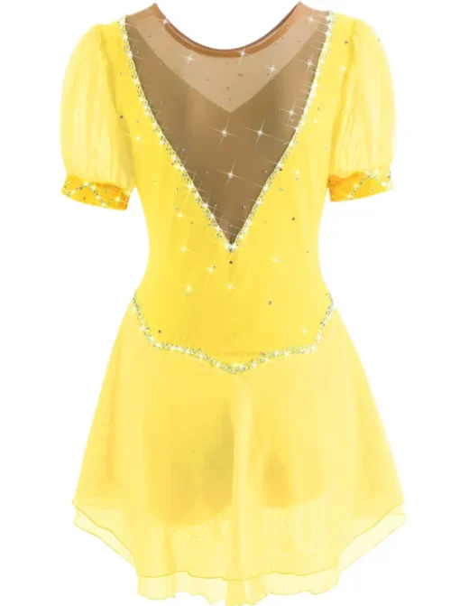 Figure Skating Dress Women's Ice Skating Dress Yan pink Violet White / White Mesh Spandex Leisure Sports Practice Competition Skating Wear Handmade Short Sleeve Skating / Rhinestone