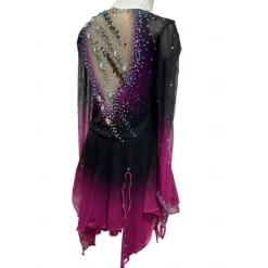 Figure Skating Dress Women's Girls' Ice Skating Dress Violet Mesh Spandex Lace Training Skating Wear Crystal / Rhinestone Figure Skating