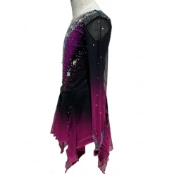 Figure Skating Dress Women's Girls' Ice Skating Dress Violet Mesh Spandex Lace Training Skating Wear Crystal / Rhinestone Figure Skating