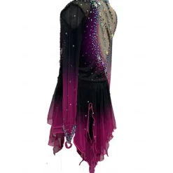 Figure Skating Dress Women's Girls' Ice Skating Dress Violet Mesh Spandex Lace Training Skating Wear Crystal / Rhinestone Figure Skating