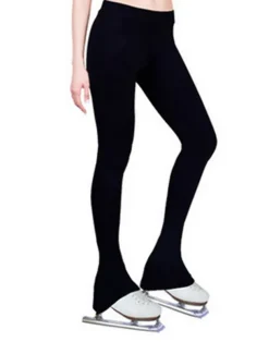 Figure Skating Pants Women's Ice Skating Leggings Outfits Black Fleece Elastane High Elasticity Activewear Competition Skating Wear Thermal Warm Handmade Skating