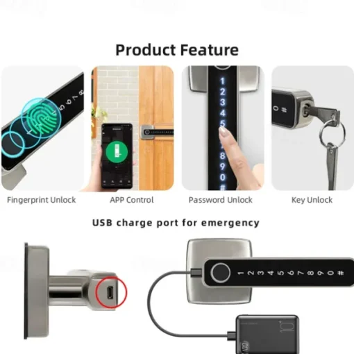 Fingerprint Password Lock Room Door Wooden Door Indoor Lock Smart Electronic Lock Office Home Bedroom Smart lock