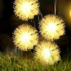 Firefly Dandelion Fairy String Lights 10M-50M Solar and Plug-in Dual Purpose Outdoor Waterproof Blossoms String Lights Flowers Creative String Lights Holiday Lights Outdoor Party Holiday Solar EU Sola US 1set