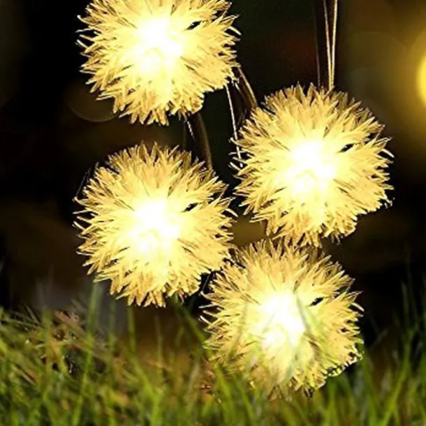 Firefly Dandelion Fairy String Lights 10M-50M Solar and Plug-in Dual Purpose Outdoor Waterproof Blossoms String Lights Flowers Creative String Lights Holiday Lights Outdoor Party Holiday Solar EU Sola US 1set