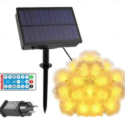 Firefly Dandelion Fairy String Lights 10M-50M Solar and Plug-in Dual Purpose Outdoor Waterproof Blossoms String Lights Flowers Creative String Lights Holiday Lights Outdoor Party Holiday Solar EU Sola US 1set
