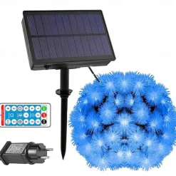 Firefly Dandelion Fairy String Lights 10M-50M Solar and Plug-in Dual Purpose Outdoor Waterproof Blossoms String Lights Flowers Creative String Lights Holiday Lights Outdoor Party Holiday Solar EU Sola US 1set