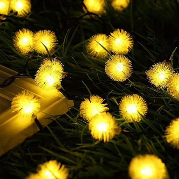Firefly Dandelion Fairy String Lights 10M-50M Solar and Plug-in Dual Purpose Outdoor Waterproof Blossoms String Lights Flowers Creative String Lights Holiday Lights Outdoor Party Holiday Solar EU Sola US 1set