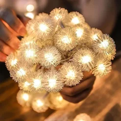 Firefly Dandelion Fairy String Lights 10M-50M Solar and Plug-in Dual Purpose Outdoor Waterproof Blossoms String Lights Flowers Creative String Lights Holiday Lights Outdoor Party Holiday Solar EU Sola US 1set