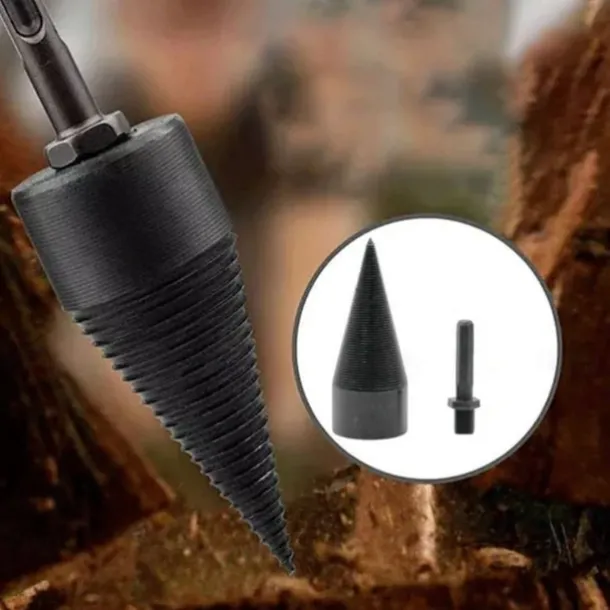 Firewood Log Splitter Drill Bit Wood Splitter Drill Bits Hex Shank Removable Heavy Duty Drill Screw Cone Driver 38mm/42mm/45mm (1.5"/1.65"/1.77")