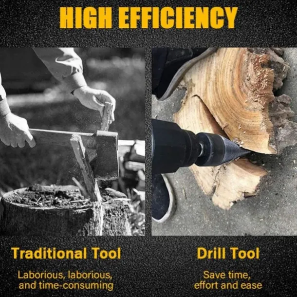 Firewood Log Splitter Drill Bit Wood Splitter Drill Bits Hex Shank Removable Heavy Duty Drill Screw Cone Driver 38mm/42mm/45mm (1.5"/1.65"/1.77")