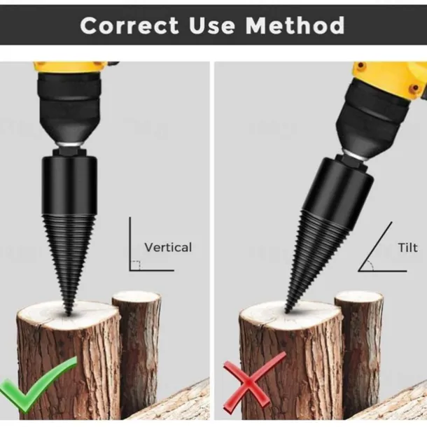 Firewood Log Splitter Drill Bit Wood Splitter Drill Bits Hex Shank Removable Heavy Duty Drill Screw Cone Driver 38mm/42mm/45mm (1.5"/1.65"/1.77")