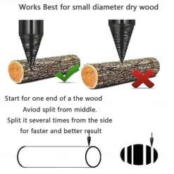 Firewood Log Splitter Drill Bit Wood Splitter Drill Bits Hex Shank Removable Heavy Duty Drill Screw Cone Driver 38mm/42mm/45mm (1.5