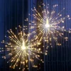 Firework Lights 150 LED Starburst Lights Copper Wire Lights 8 Modes Battery Operated Fairy Lights with Remote Warm White Hanging Christmas Lights for Party Patio Bedroom Decoration