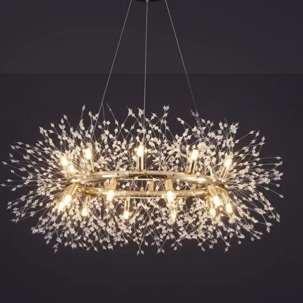 Fireworks Crystal Chandelier Modern, Sputnik Dandelion Chandelier, 12/20 Lights Chrome Pendant Lighting for Restaurant Stairs Kitchen Dining Room Bedroom Living Room