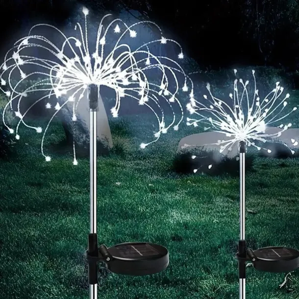 Fireworks Solar Lights Outdoor Pathway Lights Solar Powered Starburst Fairy Lights Waterproof 8 Lighting Modes with Remote Control For Patio Decorative Landscape 90/120/150/180/200 LEDs