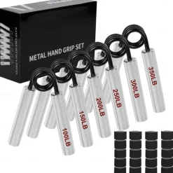 FitBeast Hand Grip Strengthener Workout Kit (5 Pack) Forearm Grip Adjustable Resistance Hand Gripper Finger Exerciser Finger Stretcher Grip Ring & Stress Relief Grip Ball for Athletes