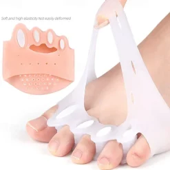 Five Hole Toe Separator Five Toe Arch Cushion Soft Shock Absorbing Pressure Relieving Massage Insole Half Size Pad For Thefoot Adjustable Toe Separator