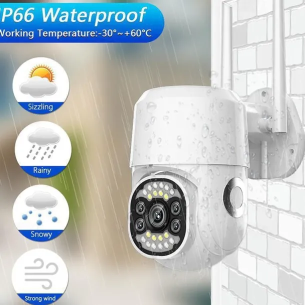 Five Lens HD 1080P/720P Wireless Speed Dome PTZ WiFi IP Camera Two-way Intercom Full Color Night Vision Motion Detection 5G Dual-band IP66 Waterproof Indoor and Outdoor Surveillance Camera