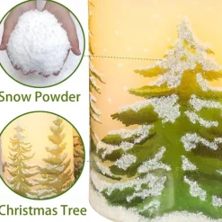 Flameless Candles with Timer Battery Operated Wax Led Pillar Candles Christmas Tree Flickering Candles for Holiday Home Decor Gift Set of 3