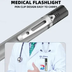 Flashlight Pen Light Professional Dual Light Source Rechargeable Lamp with Side Lights for Indoor and Outdoor Use