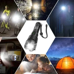 Flashlights High Lumens Rechargeable, 120000 Lumen Flashlight xhp160 Zoomable Brightest Flashlight, with 5 Modes Waterproof LED Tactical Flashlight for Emergencies Camping