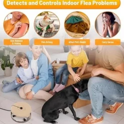 Flea Traps for Home – Indoor Pest Control Bed Bug Trap with 8 Sticky Discs, Non-Toxic and Safe for Pets and Kids