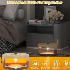 Flea Traps for Home – Indoor Pest Control Bed Bug Trap with 8 Sticky Discs, Non-Toxic and Safe for Pets and Kids