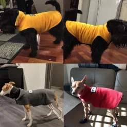 Fleece Dog Coat Pet Jacket Reflective For Cold Weather For Extra Large To Small Pets(grey)for Corgi Husky Yingdou Golden Retriever