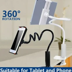 Flexible 360 Lazy Bed Desk Phone Holder & Stands Gooseneck Mount Stand For iPad Android Tablet
