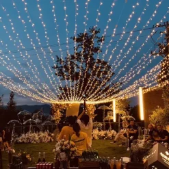 Flickering S14 Flame String Lights 5M 10 LED /10M 20LED String Lights for Outside Plug in Garden Lights for Halloween Christmas Connectable Backyard Decorative Lights Cafe Bistro Patio