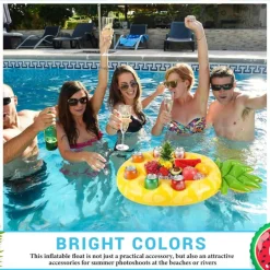 Floating Drink Holder for Pool, Floating Cabana Bar, Hot Tub Drink Holder for Adults, Inflatable Pool Accessories
