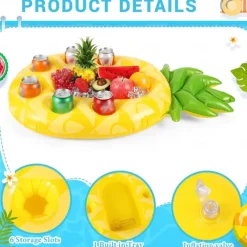 Floating Drink Holder for Pool, Floating Cabana Bar, Hot Tub Drink Holder for Adults, Inflatable Pool Accessories