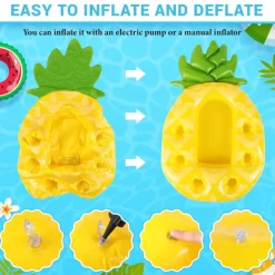 Floating Drink Holder for Pool, Floating Cabana Bar, Hot Tub Drink Holder for Adults, Inflatable Pool Accessories