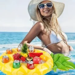 Floating Drink Holder for Pool, Floating Cabana Bar, Hot Tub Drink Holder for Adults, Inflatable Pool Accessories