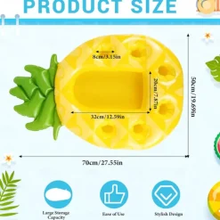 Floating Drink Holder for Pool, Floating Cabana Bar, Hot Tub Drink Holder for Adults, Inflatable Pool Accessories