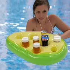 Floating Drink Holder for Pool, Floating Cabana Bar, Hot Tub Drink Holder for Adults, Inflatable Pool Accessories