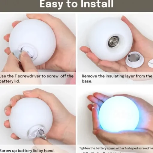 Floating Pool Lights 6pcs 2pcs 16 Color Changing RGB LED Ball Lights IP67 Waterproof 7.8cm Hot Tub Night Lights Pool Toys