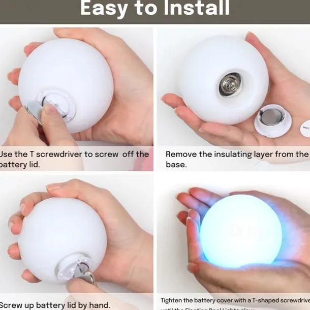 Floating Pool Lights 6pcs 2pcs 16 Color Changing RGB LED Ball Lights IP67 Waterproof 7.8cm Hot Tub Night Lights Pool Toys