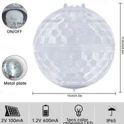 Floating Pool Lights Solar Pool Lights with RGB Color Changing Waterproof Pool Lights that Float for Swimming Pool at Night Hangable LED Disco Glow Ball Lights for Pond Garden Backyard