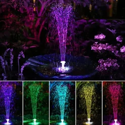 Floating Solar Bird Bath Water Fountain Lights Garden Waterfall Fountain Pond Solar Panel Powered Water Pump Garden Decoration
