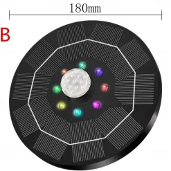 Floating Solar Bird Bath Water Fountain Lights Garden Waterfall Fountain Pond Solar Panel Powered Water Pump Garden Decoration