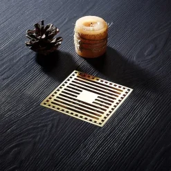 Floor Drain Solid Brass Block Hair Floor Register 1pc - Bathroom 10cm*10cm