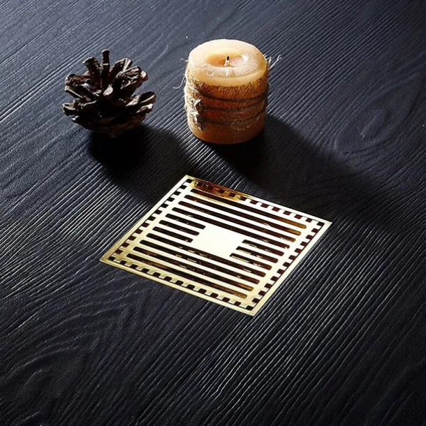 Floor Drain Solid Brass Block Hair Floor Register 1pc - Bathroom 10cm*10cm