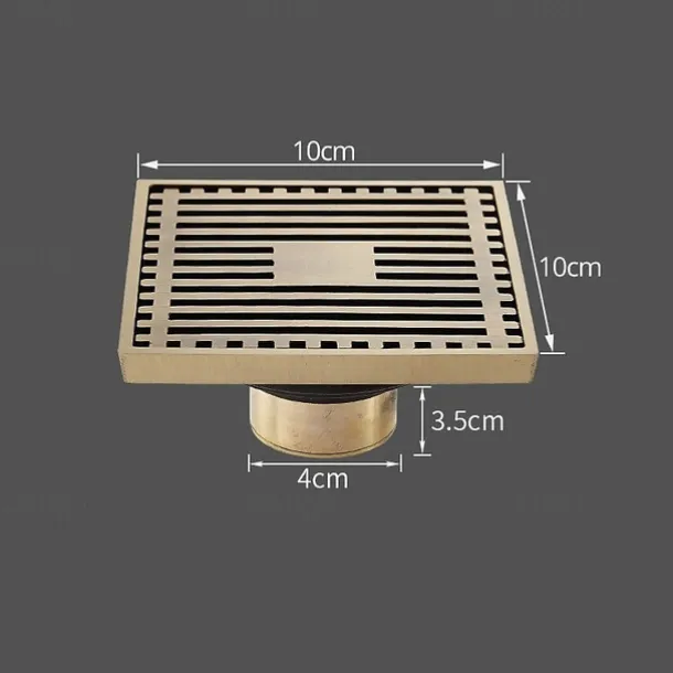 Floor Drain Solid Brass Block Hair Floor Register 1pc - Bathroom 10cm*10cm